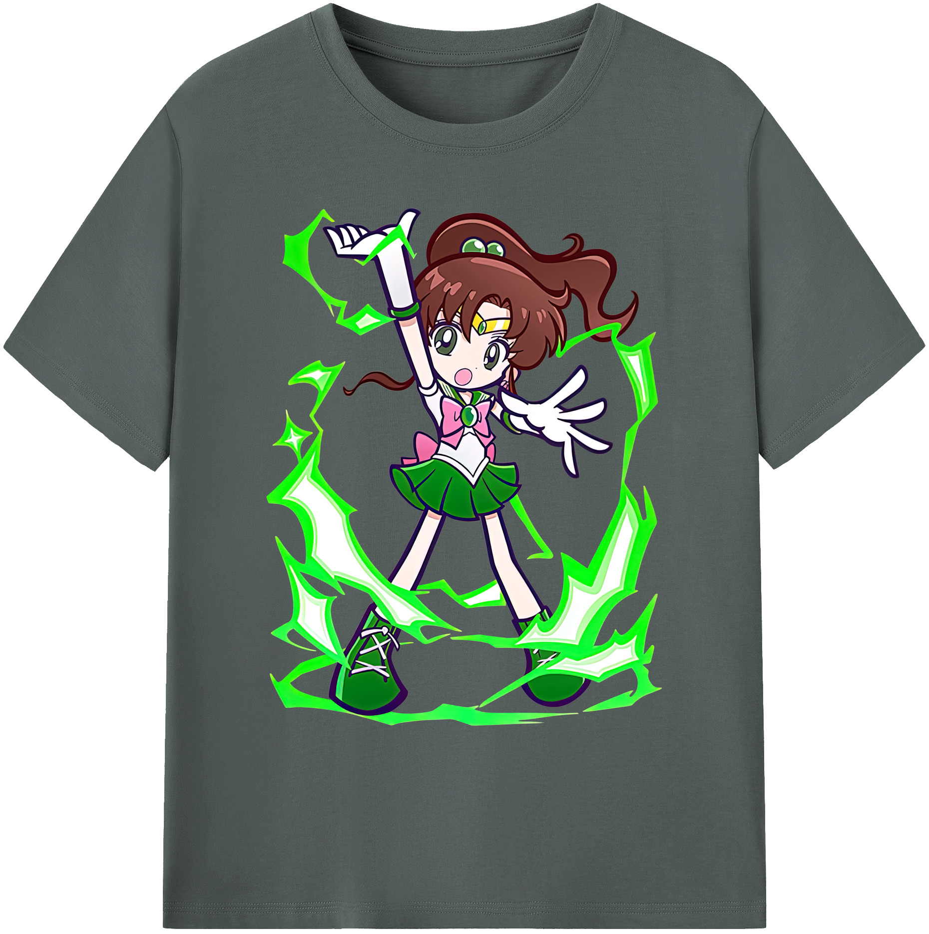 （画像用） 美少女戦士セーラームーン 木野 まこと きの まこと Sailor Moon Kino Makoto （セーラージュピター；Sailor Jupiter） 綿100％ メンズ半袖Tシャツ｜肌触りやわらか＆通気性